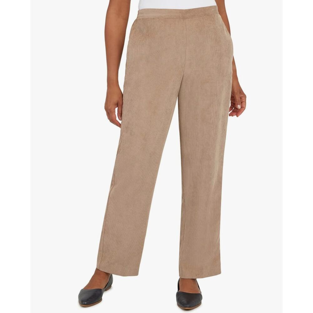 NWT Alfred Dunner Corduroy Pants 14 Short Tan Eskimo Kiss